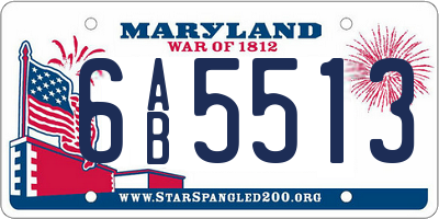 MD license plate 6AB5513