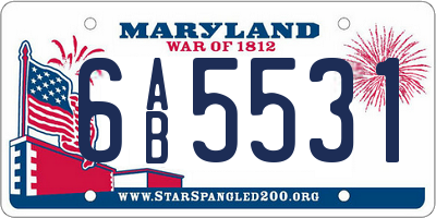 MD license plate 6AB5531