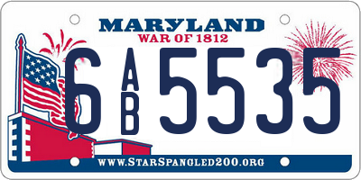 MD license plate 6AB5535