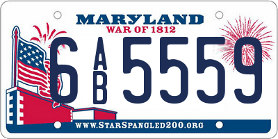 MD license plate 6AB5559