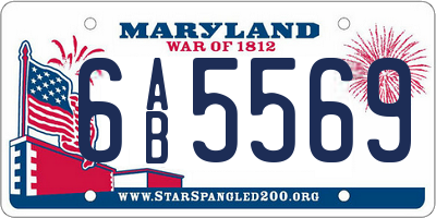 MD license plate 6AB5569