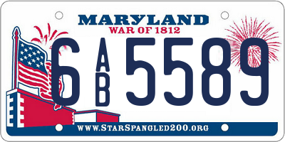 MD license plate 6AB5589