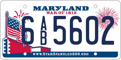 MD license plate 6AB5602