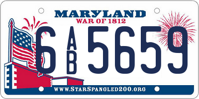 MD license plate 6AB5659