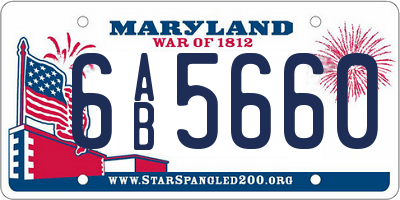 MD license plate 6AB5660
