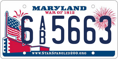 MD license plate 6AB5663