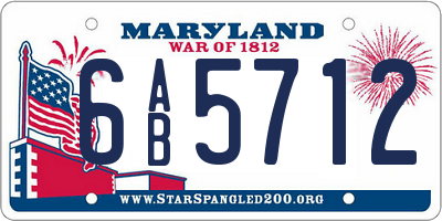 MD license plate 6AB5712