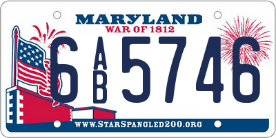 MD license plate 6AB5746