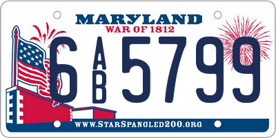 MD license plate 6AB5799