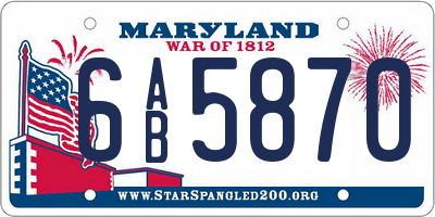 MD license plate 6AB5870