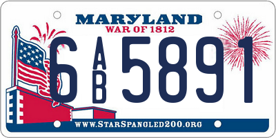 MD license plate 6AB5891