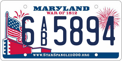 MD license plate 6AB5894