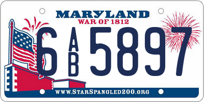 MD license plate 6AB5897