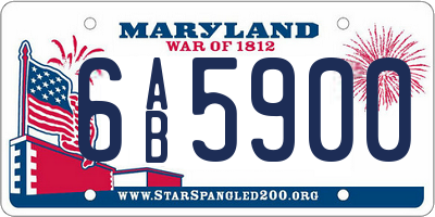 MD license plate 6AB5900