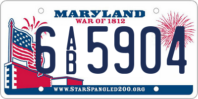 MD license plate 6AB5904