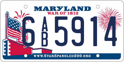 MD license plate 6AB5914