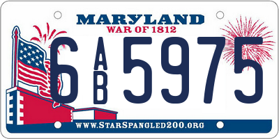 MD license plate 6AB5975