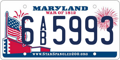 MD license plate 6AB5993