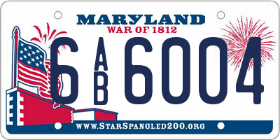 MD license plate 6AB6004