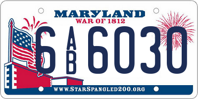 MD license plate 6AB6030