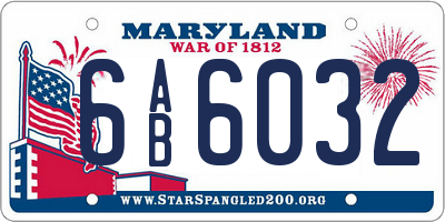 MD license plate 6AB6032