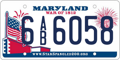 MD license plate 6AB6058