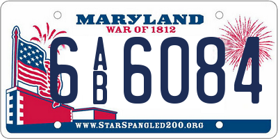 MD license plate 6AB6084