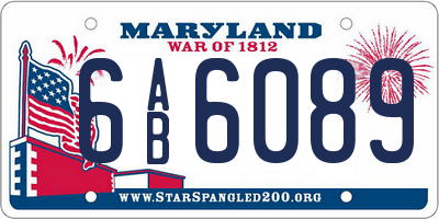 MD license plate 6AB6089