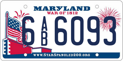MD license plate 6AB6093