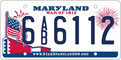 MD license plate 6AB6112