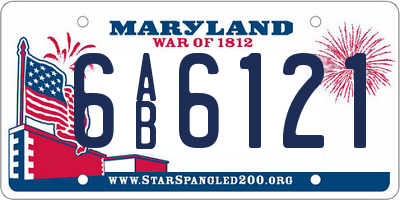 MD license plate 6AB6121