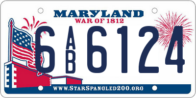 MD license plate 6AB6124