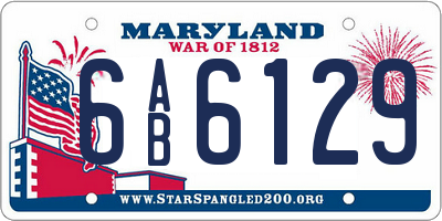 MD license plate 6AB6129