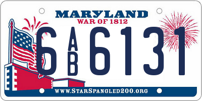 MD license plate 6AB6131