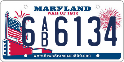 MD license plate 6AB6134