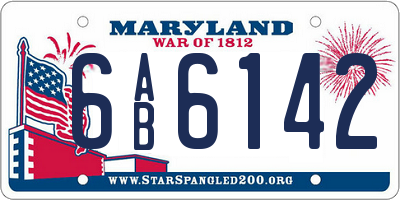MD license plate 6AB6142