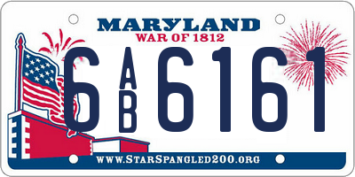 MD license plate 6AB6161