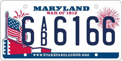 MD license plate 6AB6166