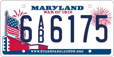 MD license plate 6AB6175