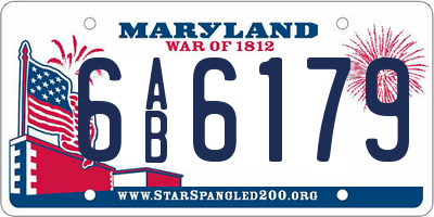 MD license plate 6AB6179