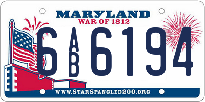 MD license plate 6AB6194