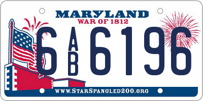 MD license plate 6AB6196