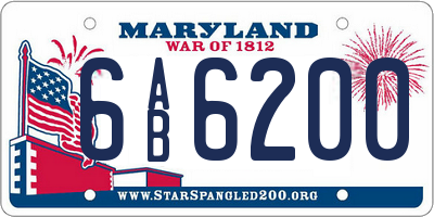 MD license plate 6AB6200