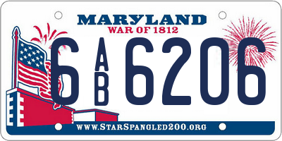 MD license plate 6AB6206
