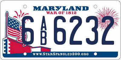MD license plate 6AB6232