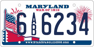 MD license plate 6AB6234