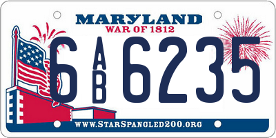 MD license plate 6AB6235