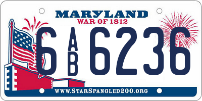 MD license plate 6AB6236