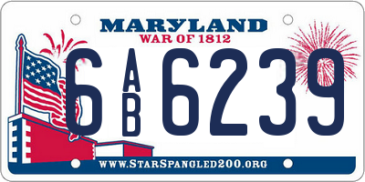 MD license plate 6AB6239