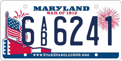 MD license plate 6AB6241